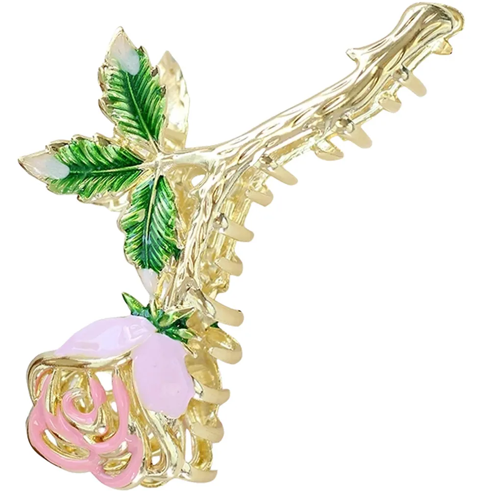 

Alloy Rose Women Accessories Occasions Claw Clips For Women Flower Clips Claw Hair Clip Metal Jaw Grip Thin Thick Hair