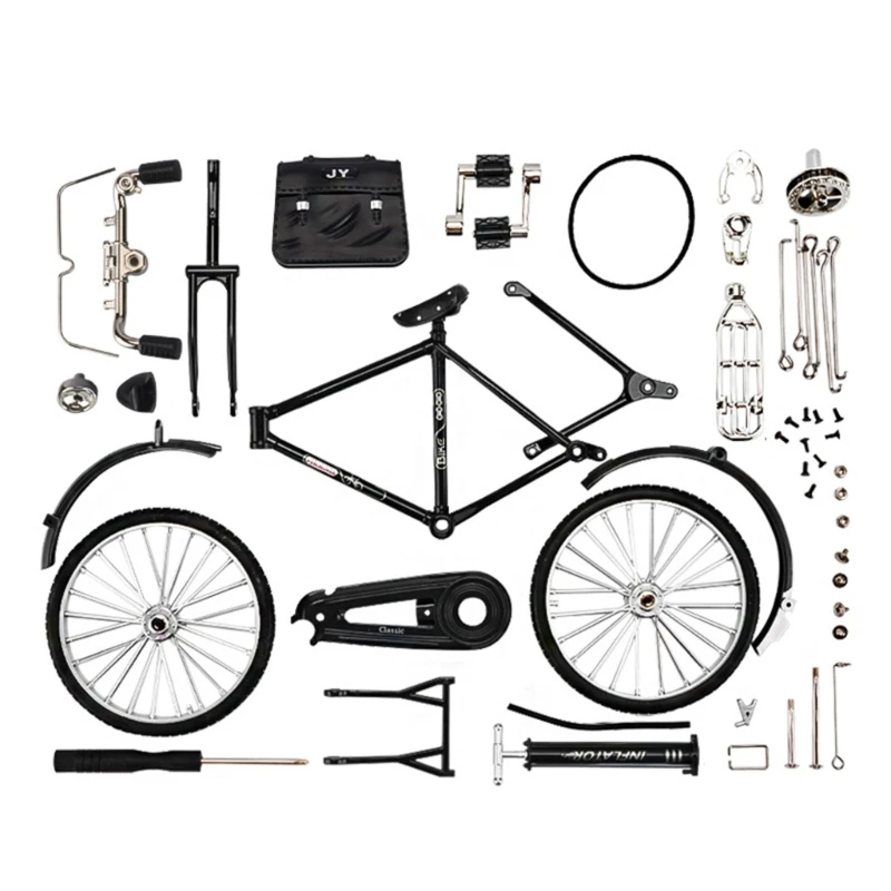 BicycleKits DIY Bike Model Kits with Inflator Handmade Bike Set Building Toy Parent-Kids Interaction Toy Nostalgic Gift