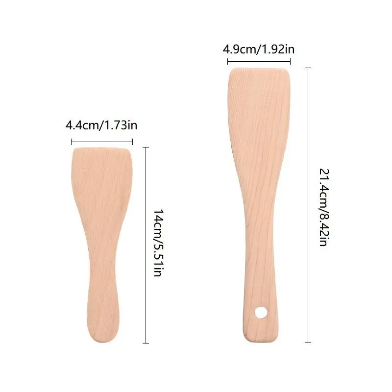 1Pcs And Mixing Wooden Raclette Spatulas Kitchen Utensil Oil Nonstick Wooden Spatula For Cooking