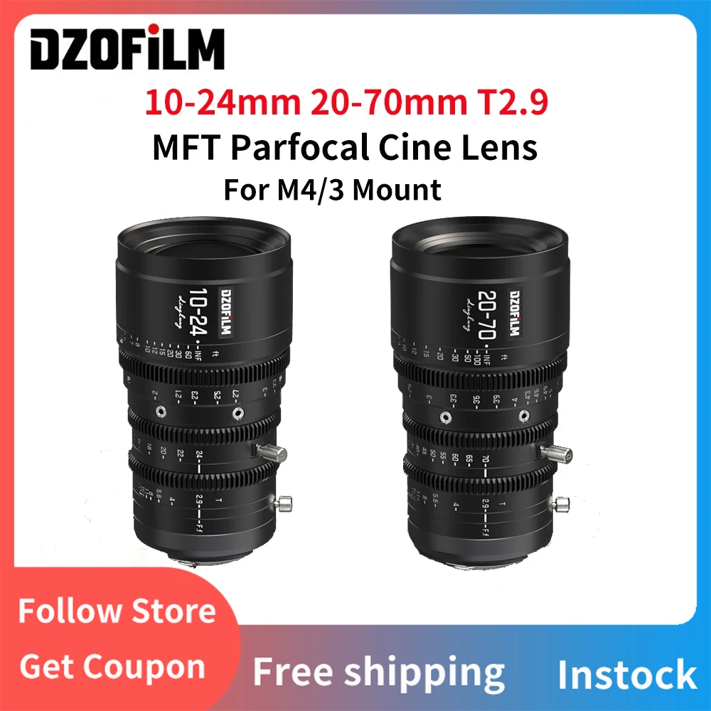 DZOFilm DZO 10-24mm 20-70mm T2.9 MFT Parfocal Cine Lens for Micro Four Thirds Camera Lens