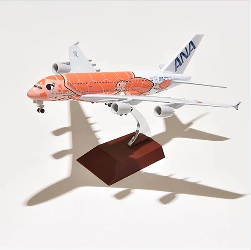 20 cm Air Japan ANA Airlines Flugzeug Modell Spielzeug Grün Cartoon Meeresschildkröte Airbus 380 A380 Airways Metalllegierung Druckguss Flugzeug