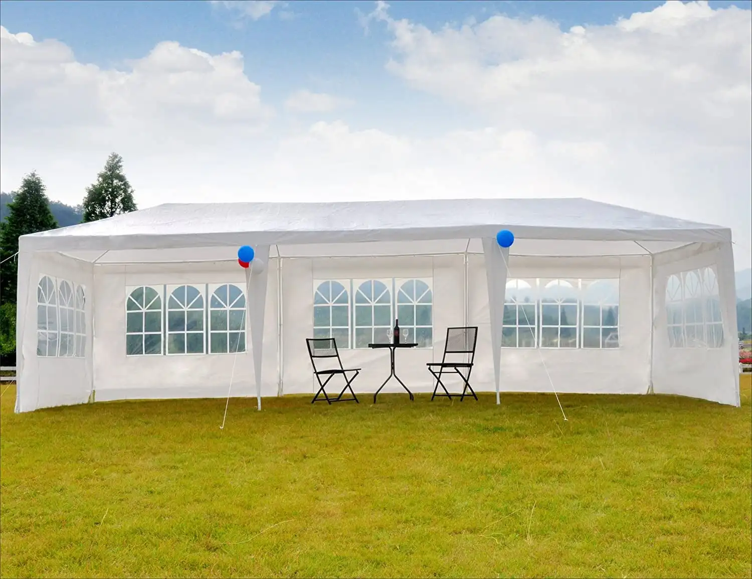 

10'x30' Outdoor Canopy Party Wedding Tent White Gazebo with 5 Side Walls