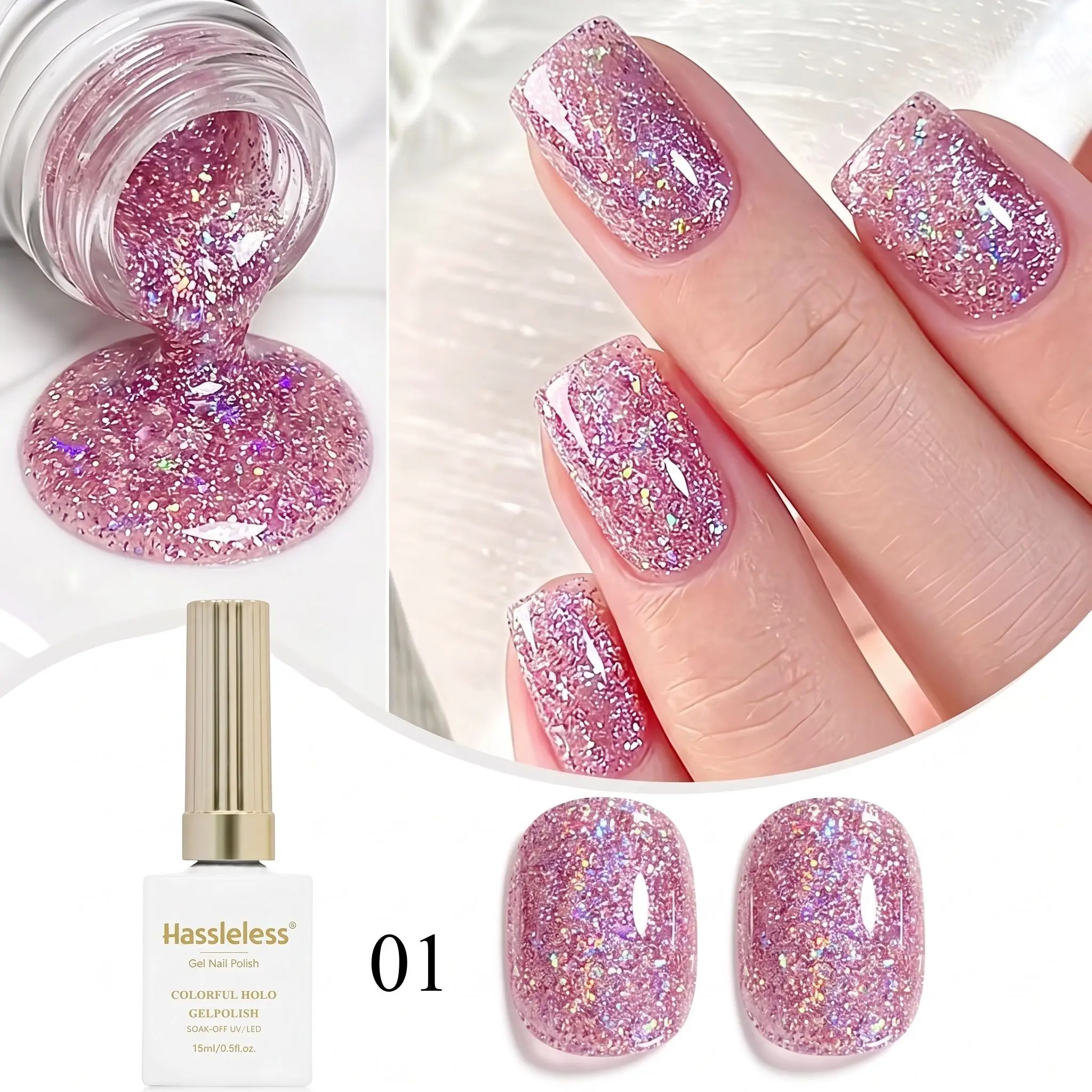 Hassleless 0.5 oz Salon-Specific Women's Nail Art Tools, Fashionable Nail Gel