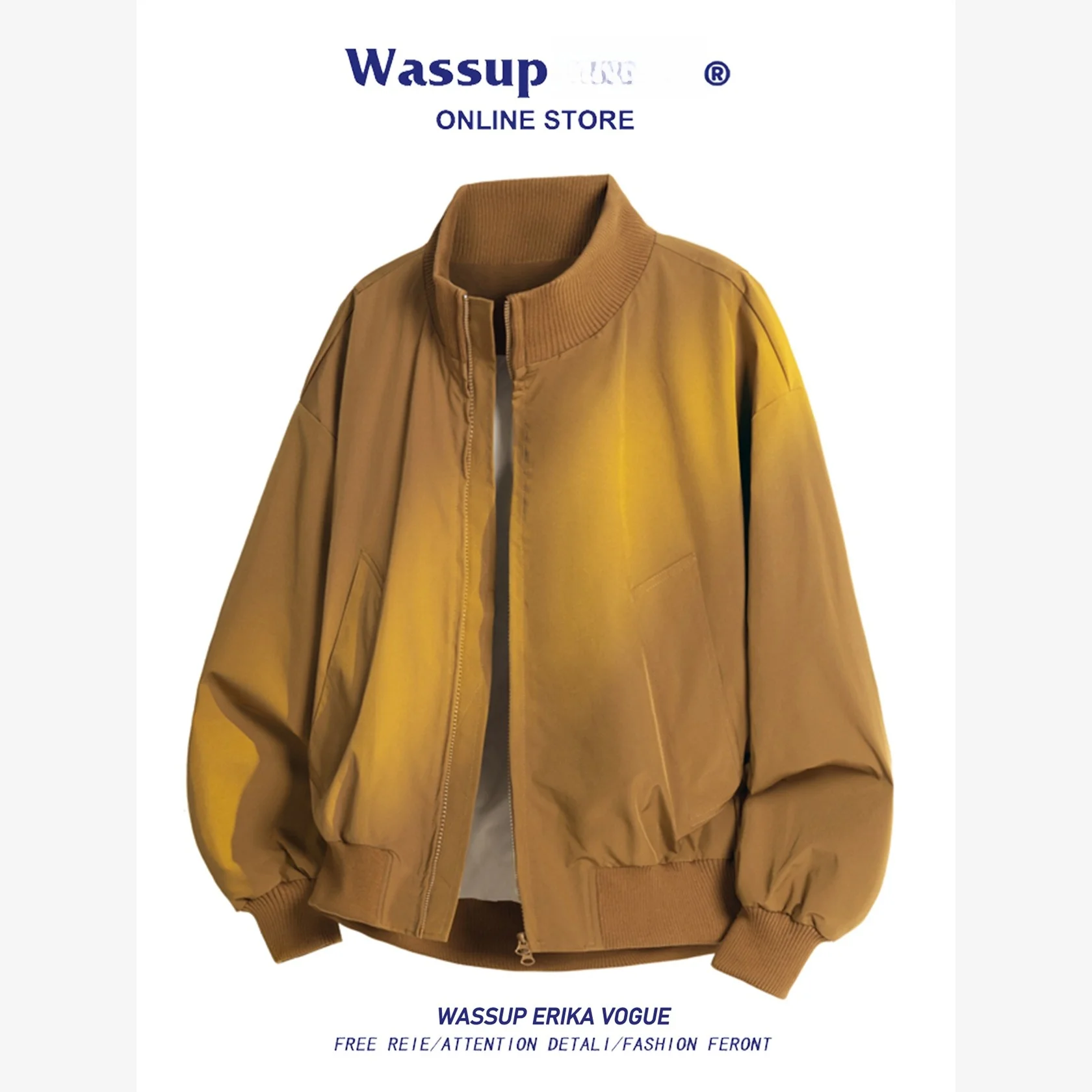 

Wassup Erika American Retro Pilot Jaet Мужская свободная повседневная рабочая одежда Верхняя одежда Весна Осень Сезонное полиэфирное волокно