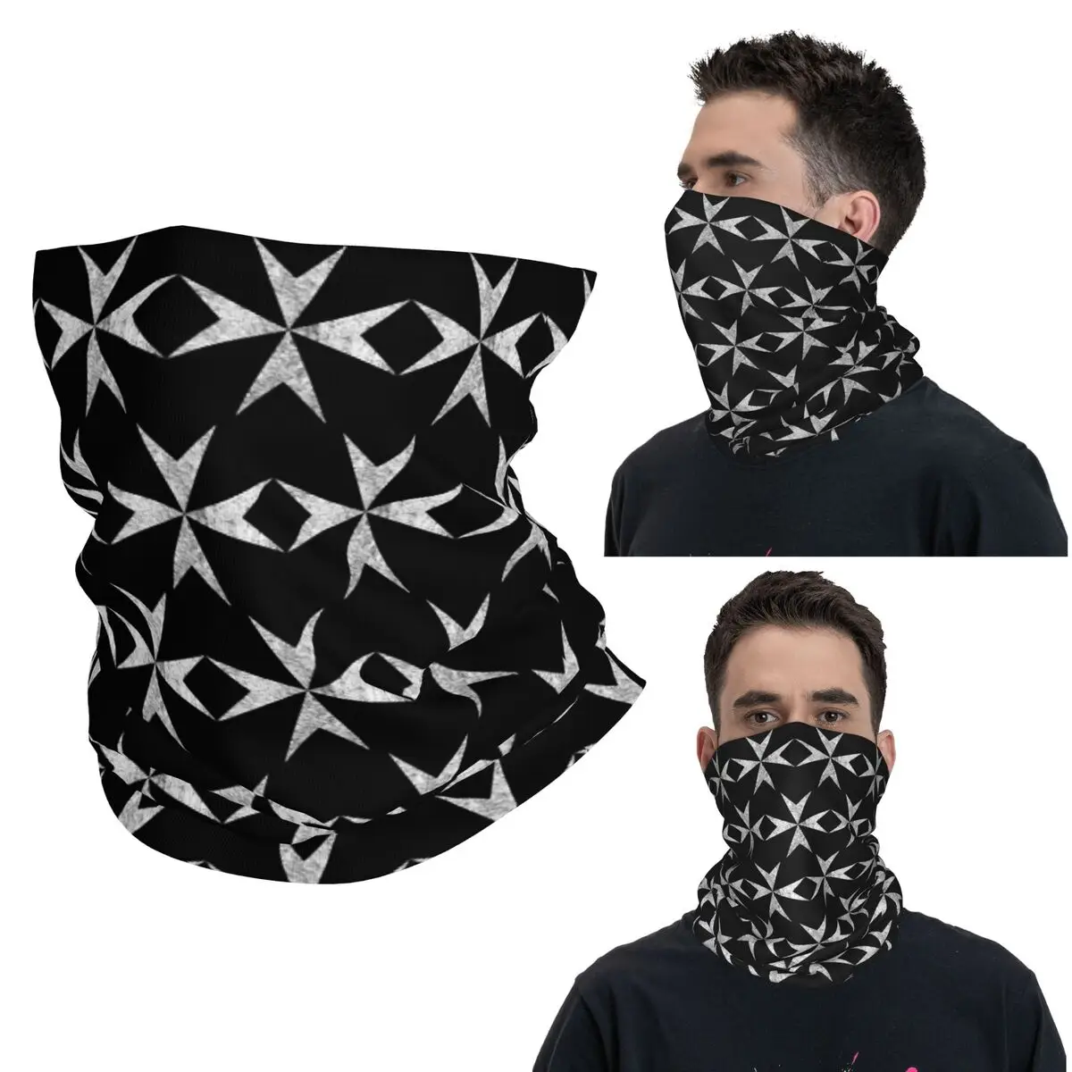 المالطية الصليب فرسان مستشفى مالطا الصليبية باندانا الرقبة الجراب مطبوعة التفاف قناع وشاح دافئ أغطية الرأس للجنسين الكبار