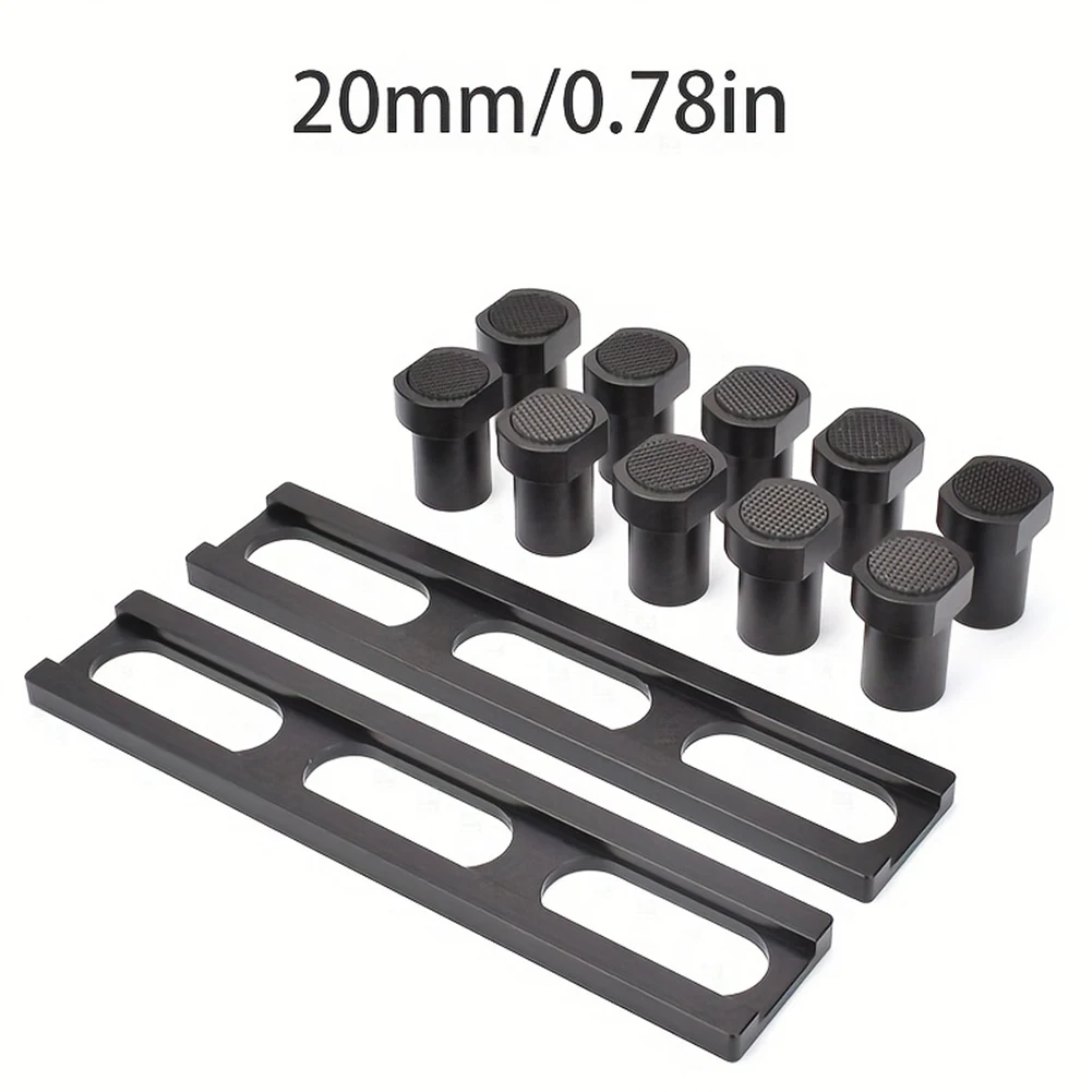 1set Planing Stop Board For 19/20mm Hole Workbench Fixing Clamp Baffle Plate Woodworking Table Limit Card Non-slip Quick Release