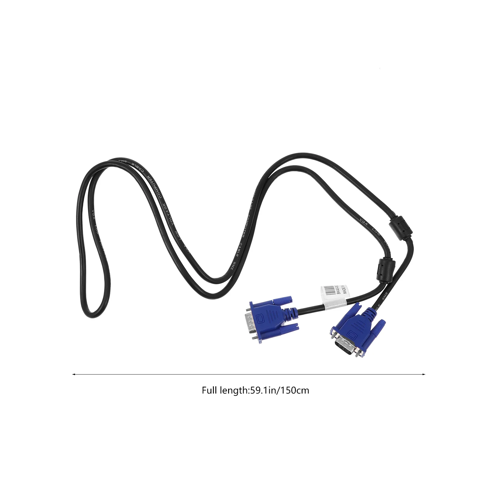 Cabo de extensão preto para dados vga, 2 peças, 1.5m, interface azul, núcleo de cobre de alta qualidade, resolução 800x600 para pc, laptop, monitor