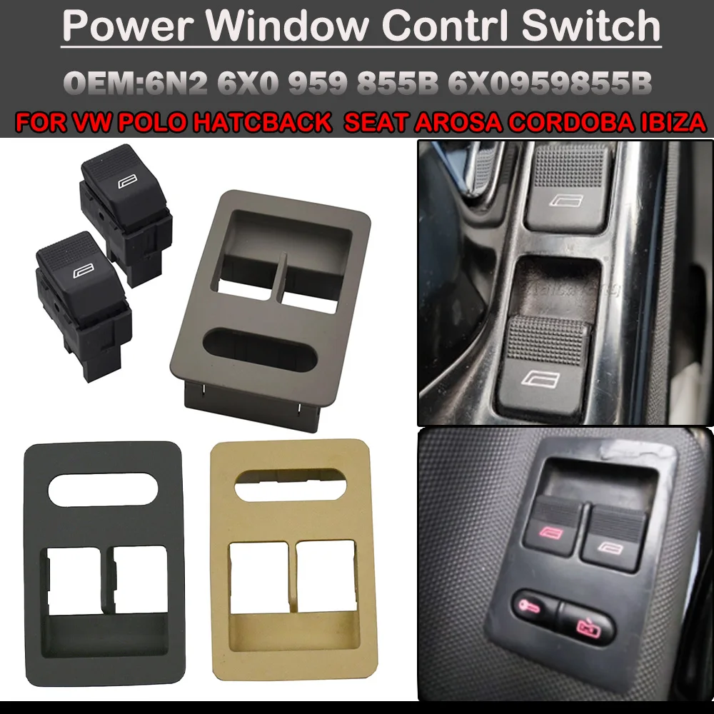 Panel de Control de ventanilla eléctrica de alta calidad para SEAT Arosa, Cordoba, Ibiza, VW, Volkswagen, Polo, Lupo, 1998 -2005