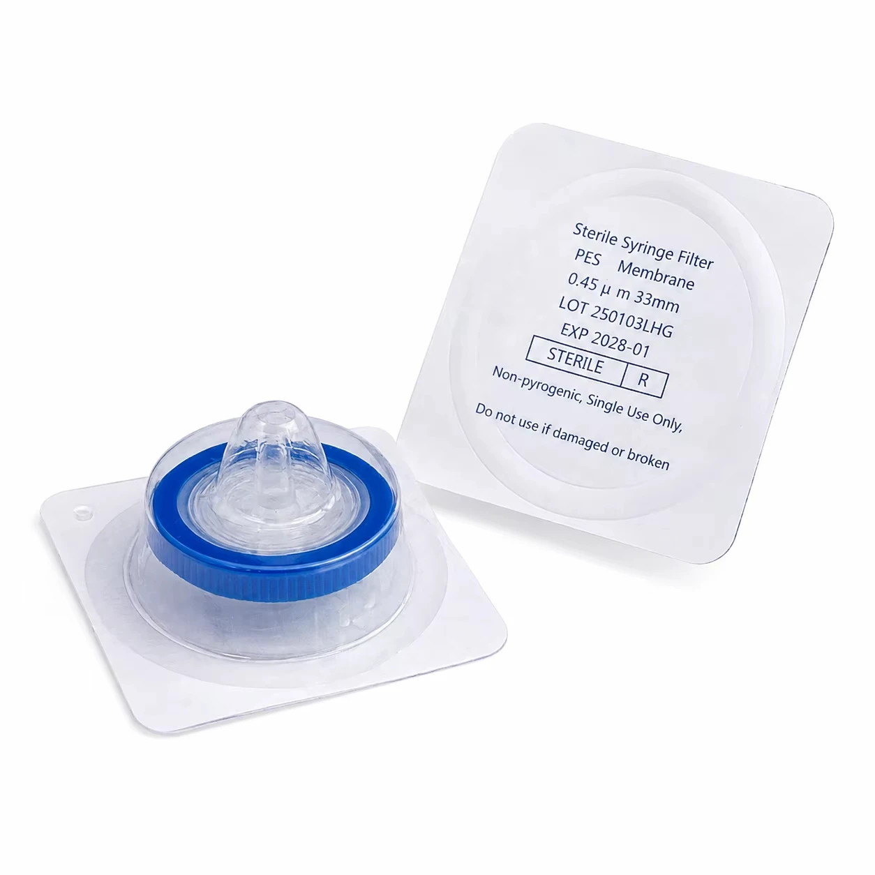 Premium Qualit Sterile Syringe Filter Nylon PES Membrane 0.22μm 0.45μm Individual Pack Lab Needle Filter Solution Filtration