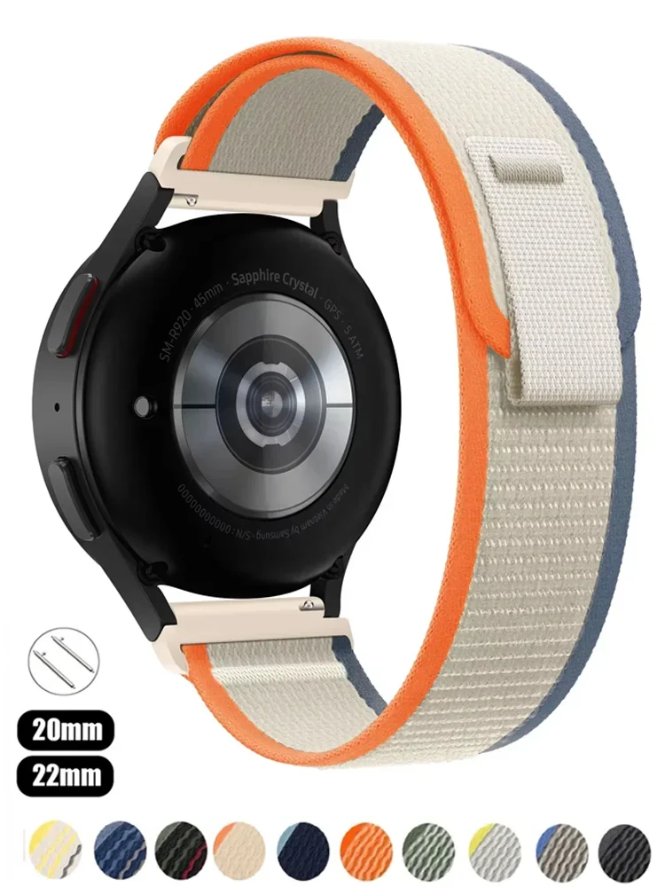 20mm/22mm Strap For Samsung Galaxy Watch 7 5 4-6 classic/active 2/3/Gear S3 Trail Loop bracelet Huawei Watch GT 4/2e/3 Pro band