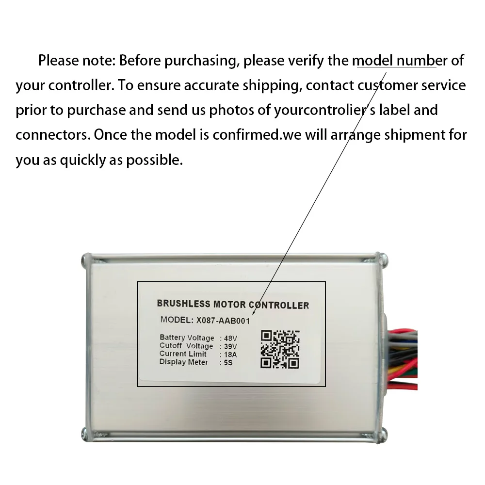 

Ebike Brushless Motor Controller 48V 18A Speed Controller X087-AAB001 5S for Electric Bicycle Scooter Motorcycle
