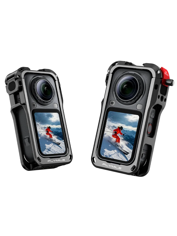 Metalowa obudowa ochronna Flymile X6 Cage do akcesoriów Insta360 X6, aluminiowa ramka z silikonową osłoną obiektywu. — zdjęcie produktu 7