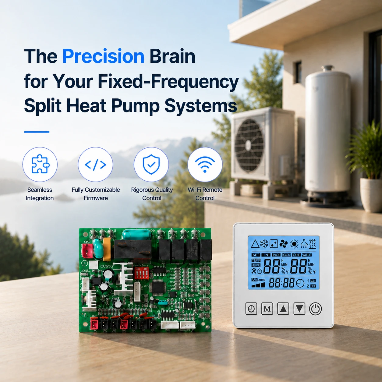 Domestic Air Source Water Heater Heat Pump Controller PCBA PCB Control Circuit Board Assembly