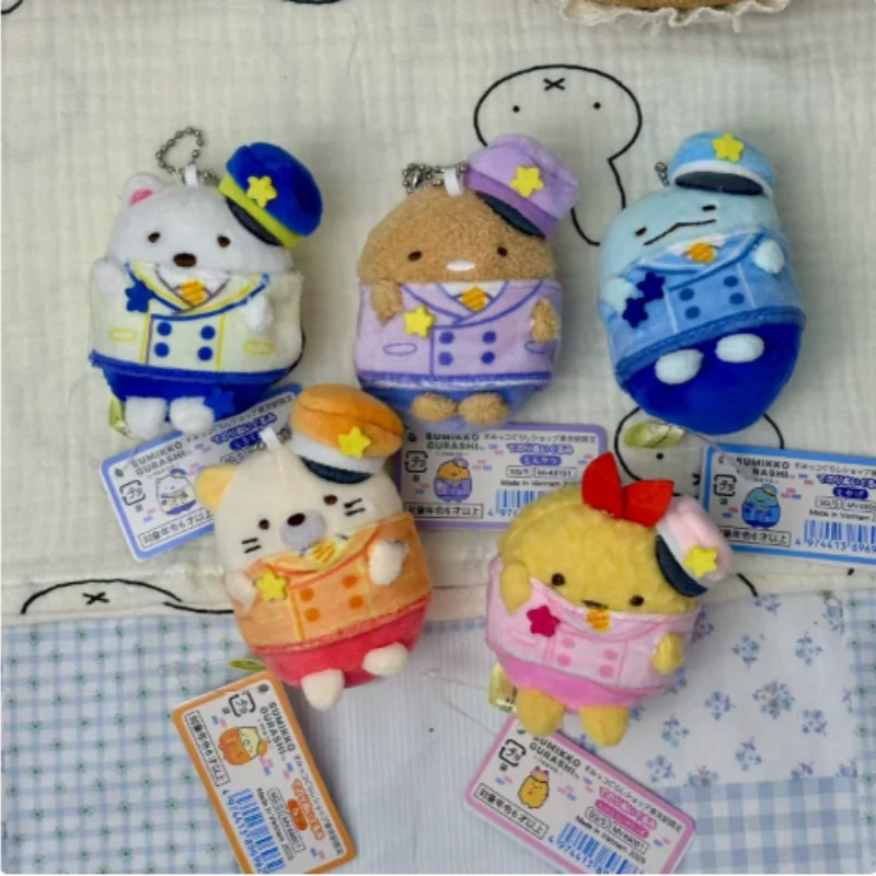 Cartoon Sumikko Gurashi Train Attendant Series Plush Toy Kawaii Animal Soft Plush Stuffed Doll Pendant Collectible Hobby Fans Gi