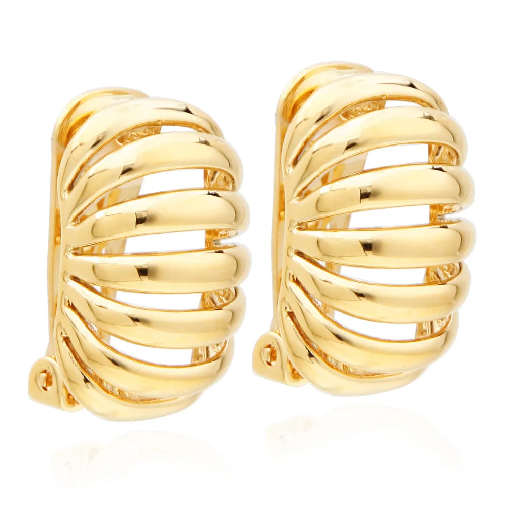 VAROLE Hollow Stripe Earrings For Women Stripe Without Piercing Ear Cuff Gold Color Earring Fashion Jewelry Boucle Oreille Femme
