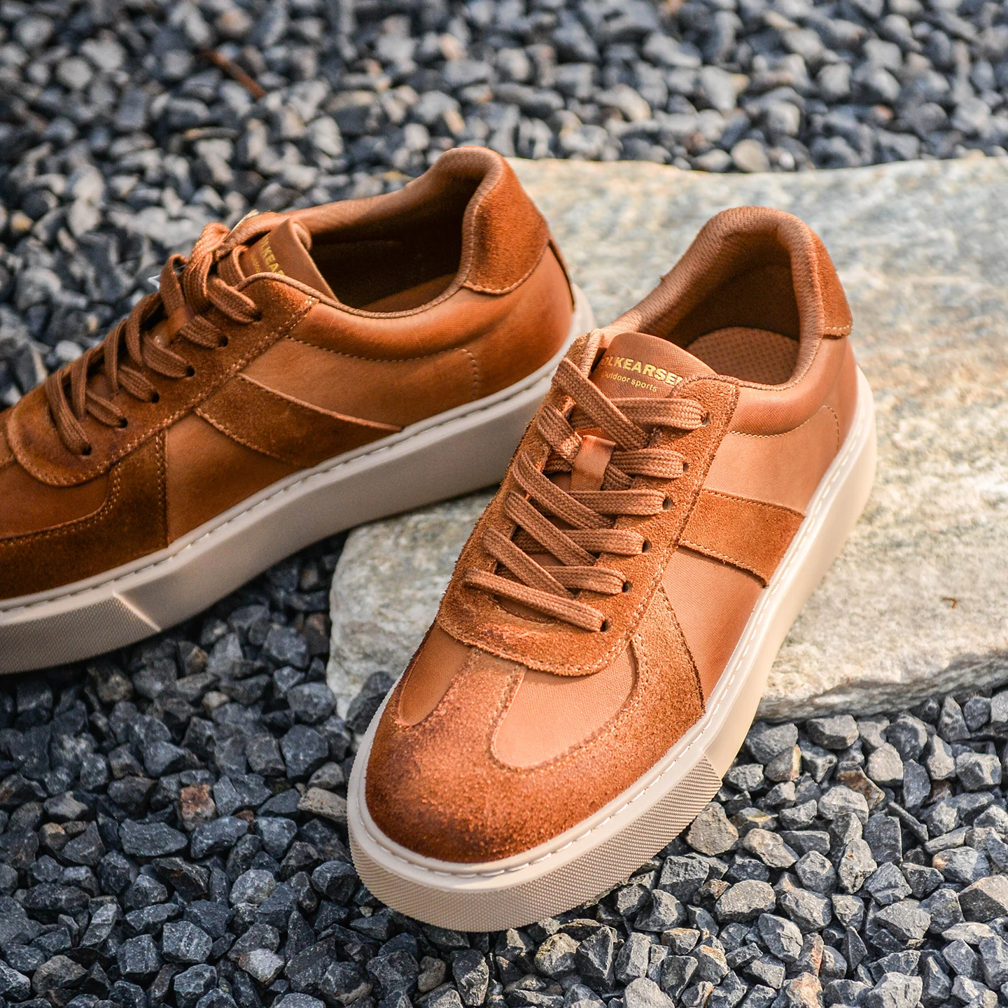Vintage Distressed Top Layer Cowhide Dequn Shoes Breathable Versatile Low Top Casual Leather Shoes for Men Trendy