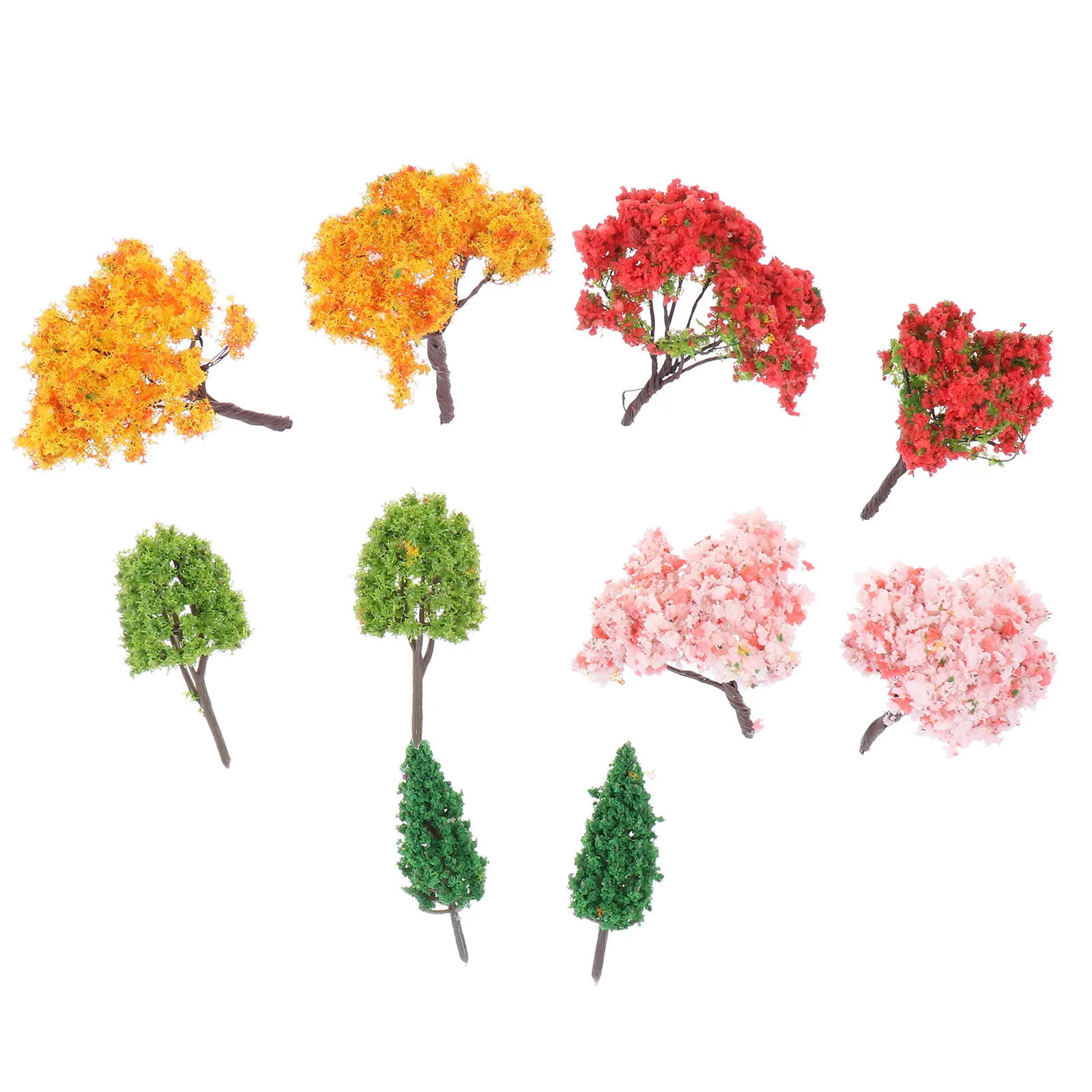 1Set Mini Garden Decoration Micro Landscape Simulation Trees Artificial Miniature Plants Sandbox Sand Table Adornment for DIY