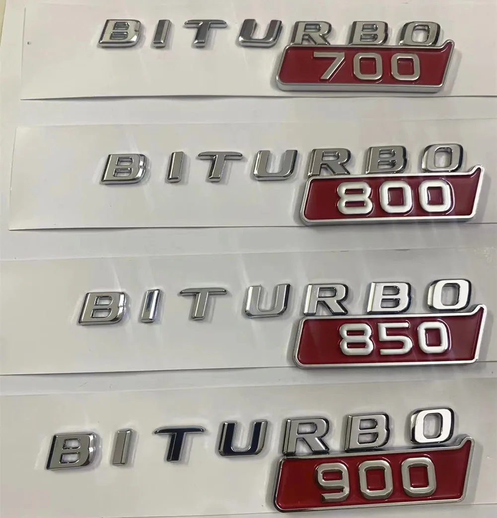 

ABS Car Body Trunk Emblem Sticker Auto Rear Badge Letter Decal for Mercedes Benz BITURBO700 BITURBO800 BITURBO900