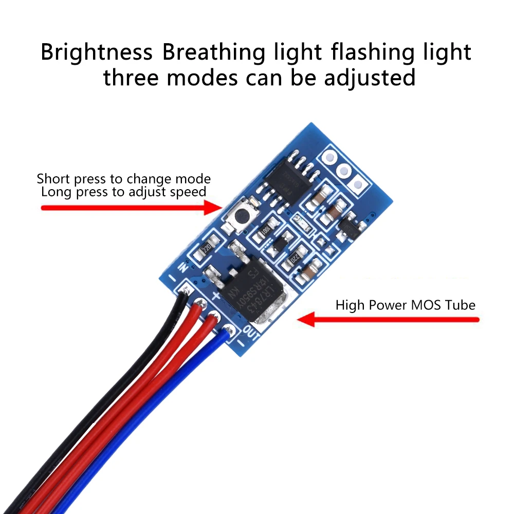 DC3-24V Pwm Dimming Module Fast and Slow Fading Led Control Module  with Dimming and Breathing For LED Lights Halogen Lights