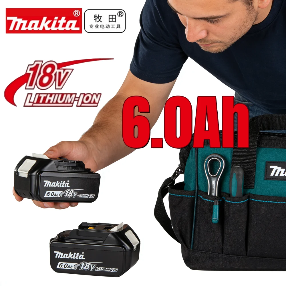 

2026!!! Original Makita 18V Battery 6.0Ah BL1860B BL1840 BL1830B BL1850 BL1815 Replacement Lithium Battery 18V Makita