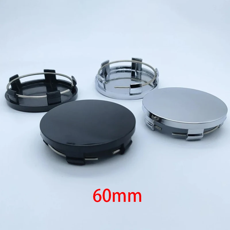 4Pcs 60mm ABS Black / Silver Universal Car Wheel Hub Center Cap Cover For Most Cars Trucks Wheels Tires & Parts Wear Parts