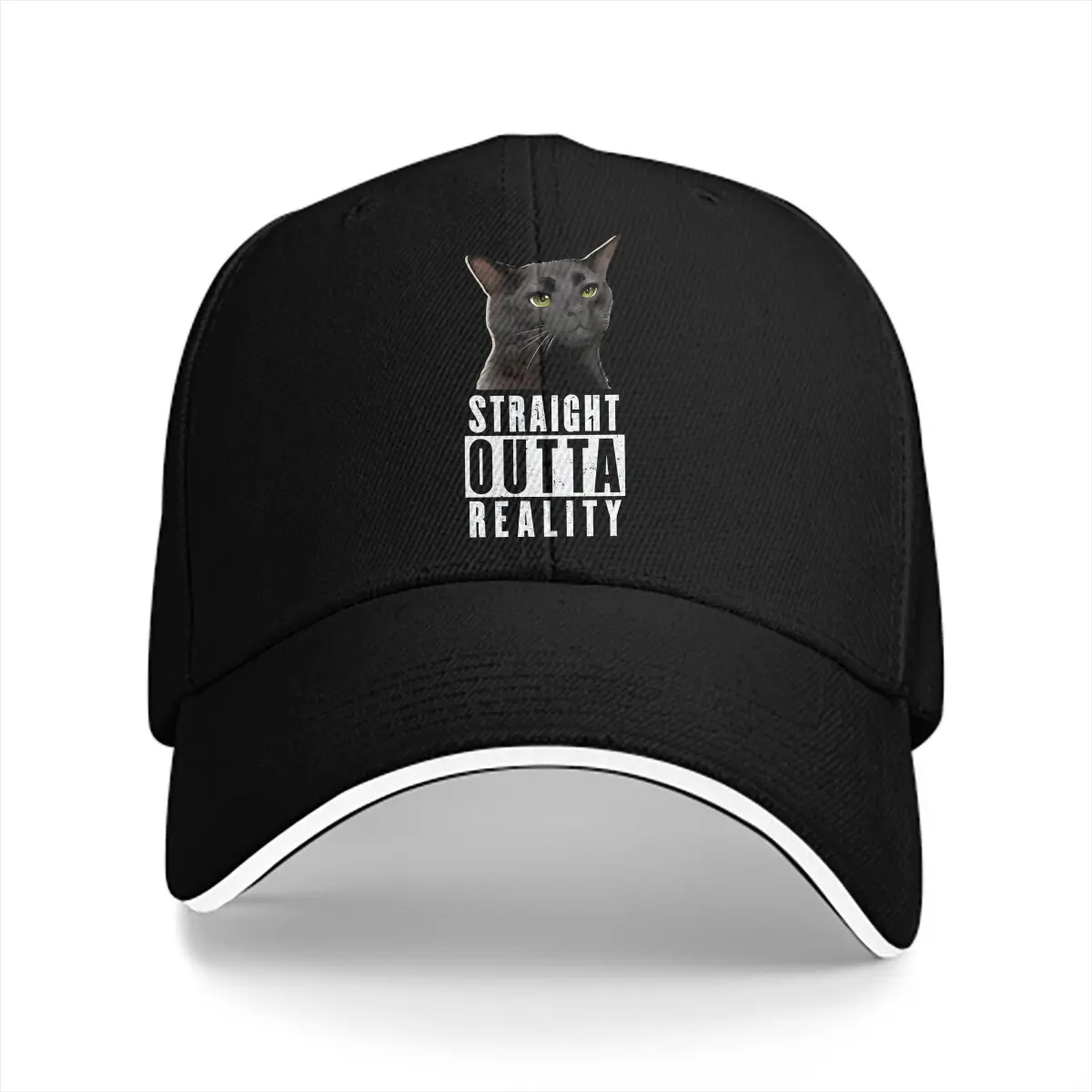 Black Cats Multicolor Hat Peaked Cap Zoning Out Straight Outta Personalized Visor Protection Hats