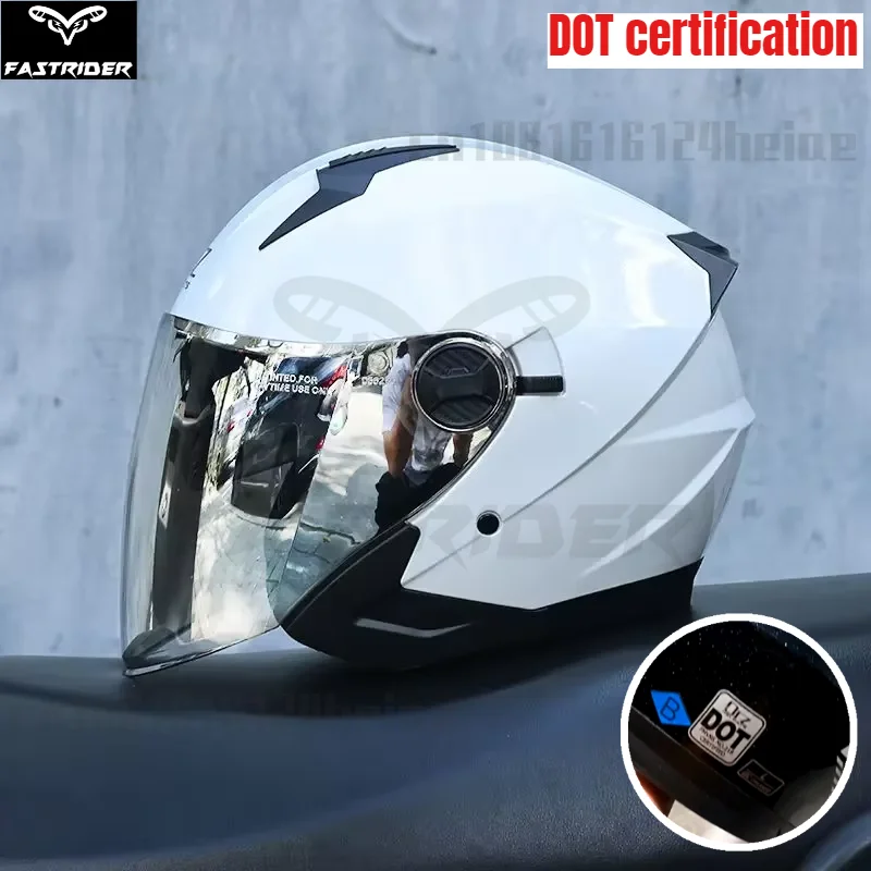 Orz Retro Half Helmet Men's Women's Dual Lens Bicycle Helmet Scooter Universal Half Helmet Four Seasons DOT Certification