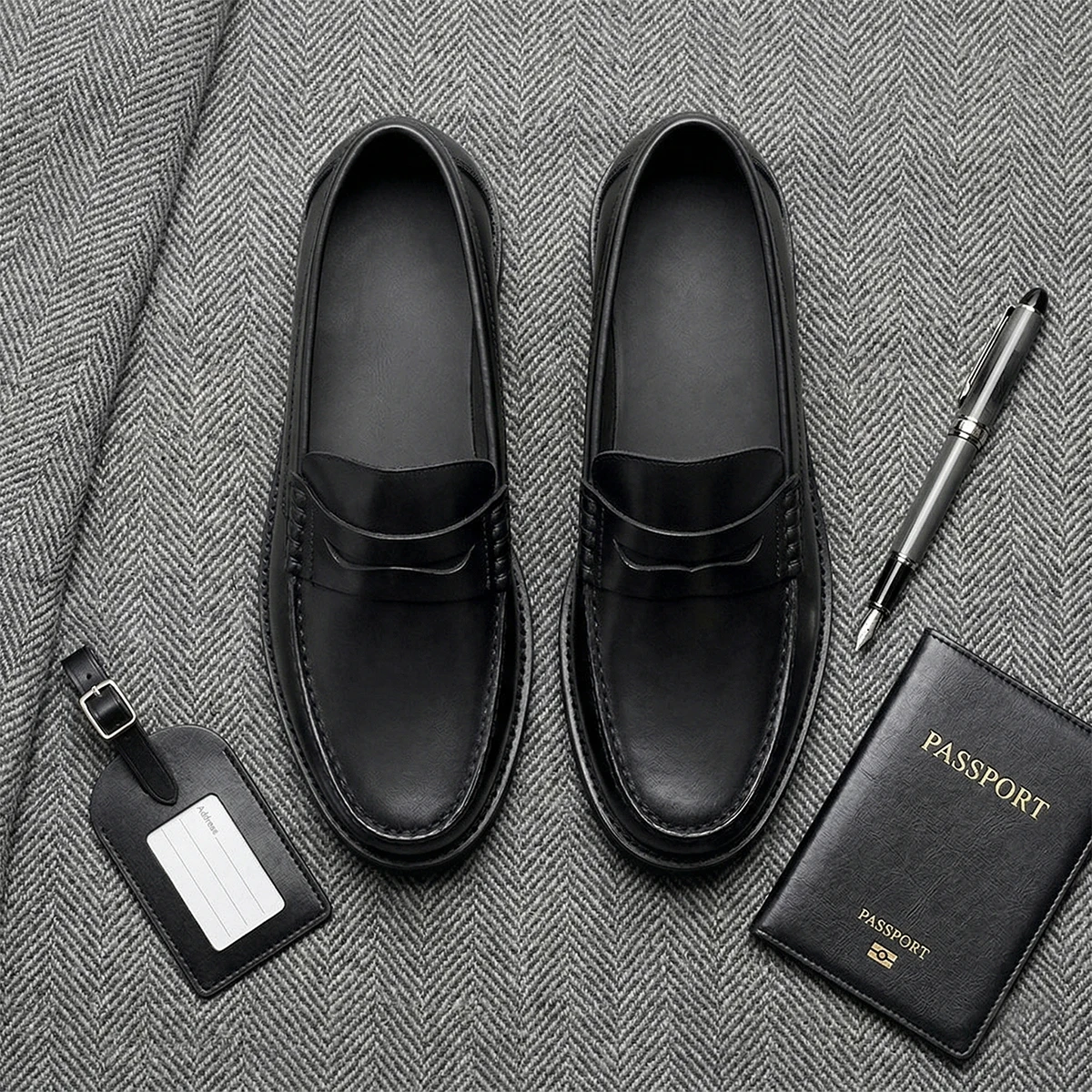 Men's Loafer Shoes High Quality Wear-Resistant Full Grain Leather Casual Shoes