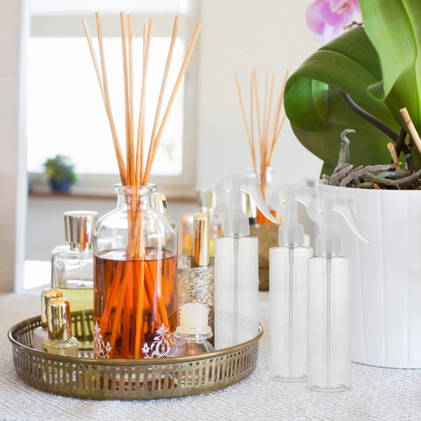 10 個スプレーミストボトル 100 ミリリットル空のトラベルディスペンサー香水ローション詰め替え容器屋外キャンプ用