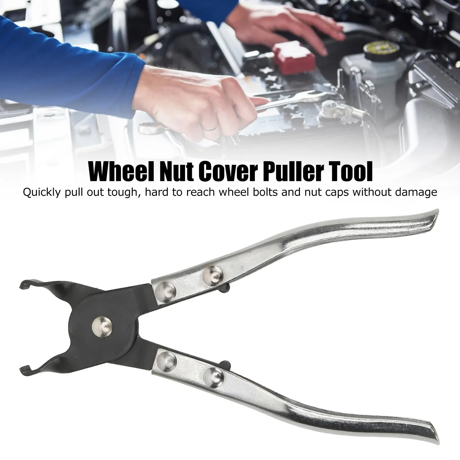 

Wheel Lug Nut Cap Plier Jaw Tip Metal Safe Removal Puller Remover Tool For Car Maintenance