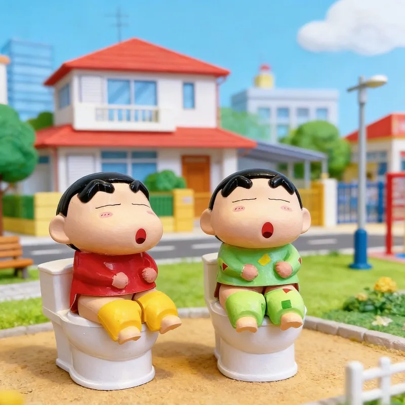 Crayon Shin-chan Water Squirt Toy Cute Creativity Toilet Modeling Water Spray Toy Creativity Decompress Desktop Ornament Gift # - view 6
