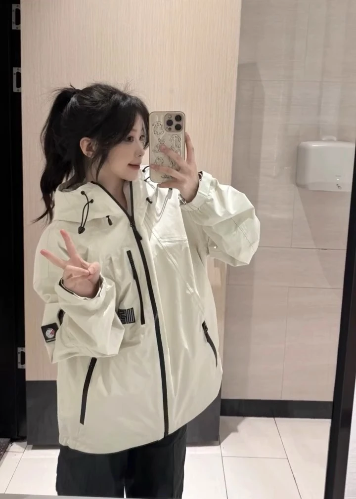 

Loose Fit Hiking Jaet American Sle Outdoor Workwear Coat Spring Autumn New Small Size Casual Functional Hooded Top