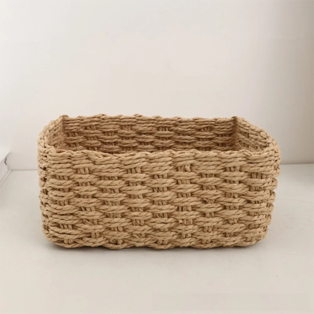 High Quality Handwoven Storage Basket Square Open Design Storage Box Versatile Storage Bins Home Organizer
