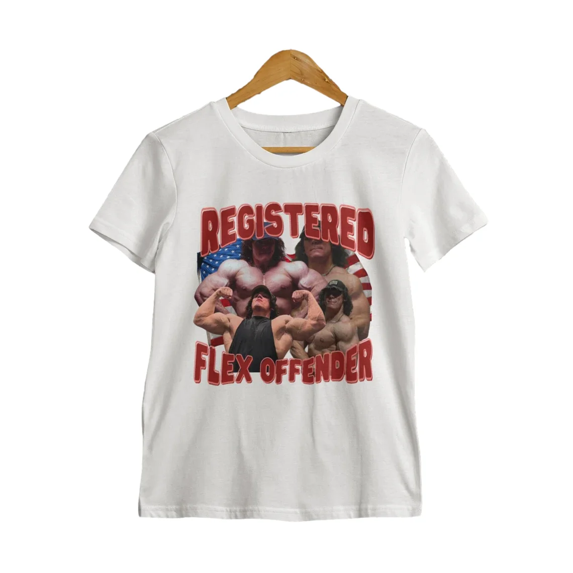 Registered Flex Offender Funny Gym Shirt with Sam Sulek, Humor Tee, Bodybuilder Joke