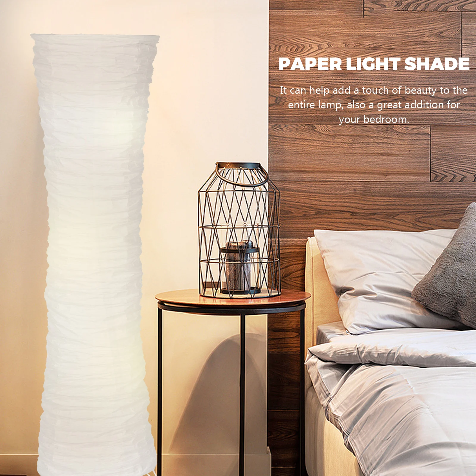 الحديثة الطابق ضوء الظل غطاء النمط الياباني ورقة مصباح بسيط الأبيض ديكور المنزل غرفة المعيشة الإضاءة #4