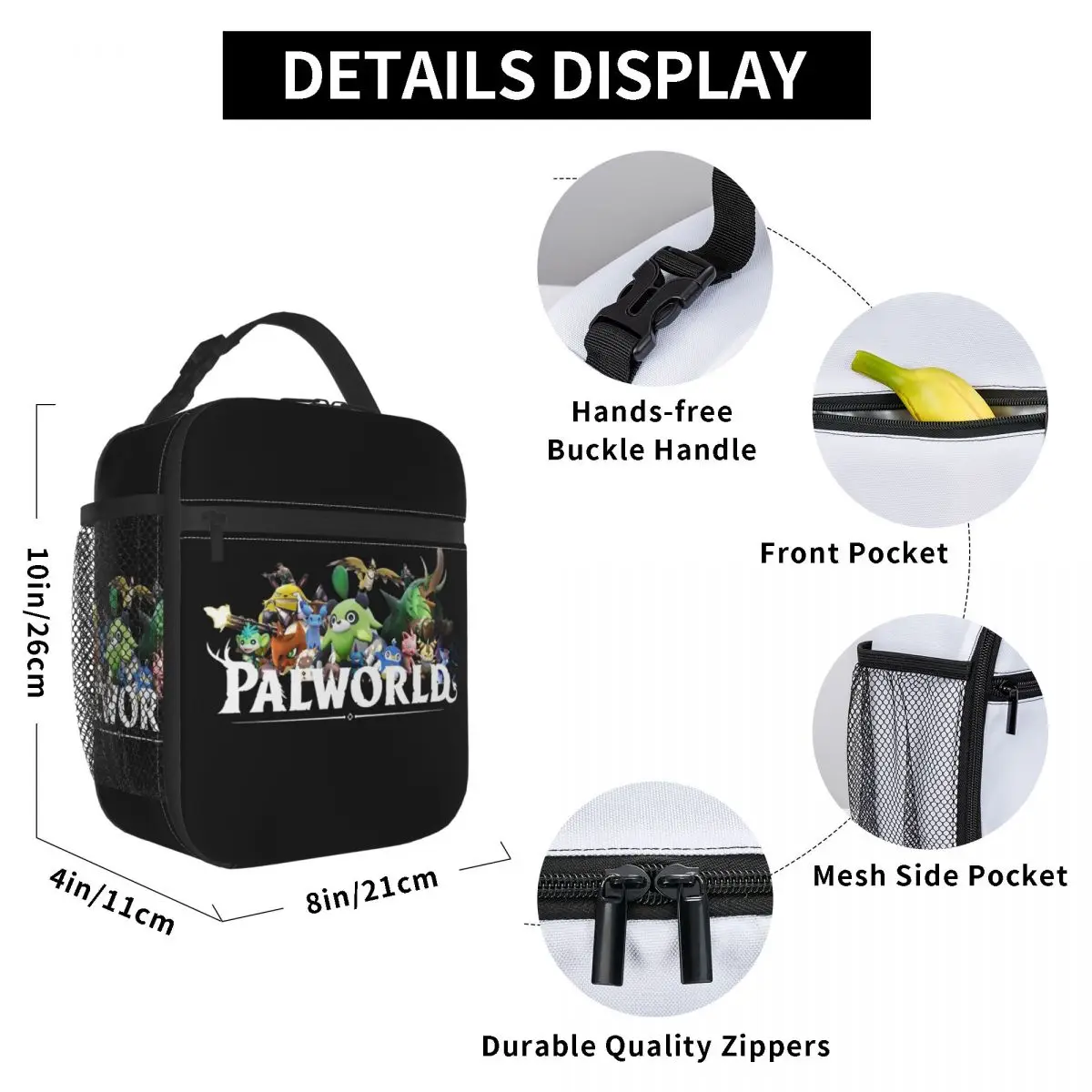 Palworld Game Lover Product Geïsoleerde Lunch Draagtas Voor Werk Opslag Voedseldozen Herbruikbare Koeler Thermische Lunchboxen