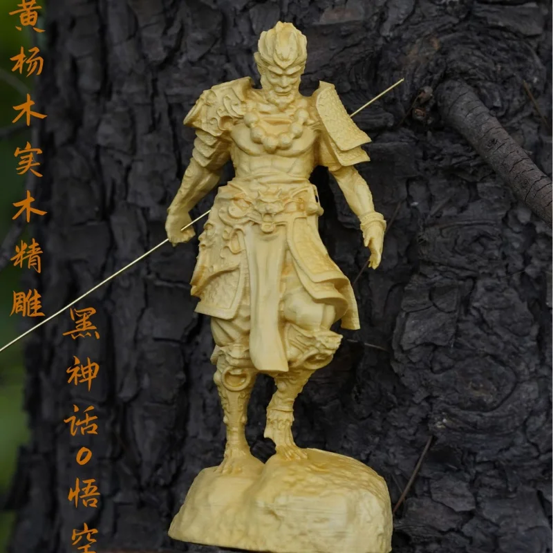 Black Myth Boxwood Carved Triumph Over The Buddha Sun Wukong Ornaments Qi Tian Da Sheng Zodiac Monkey Wukong Ornament Decoration