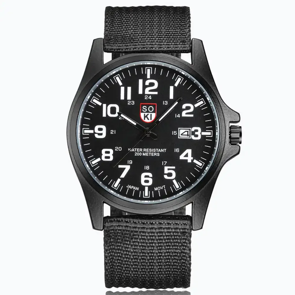 Men's Simple Round Glass Dial Quartz Watch