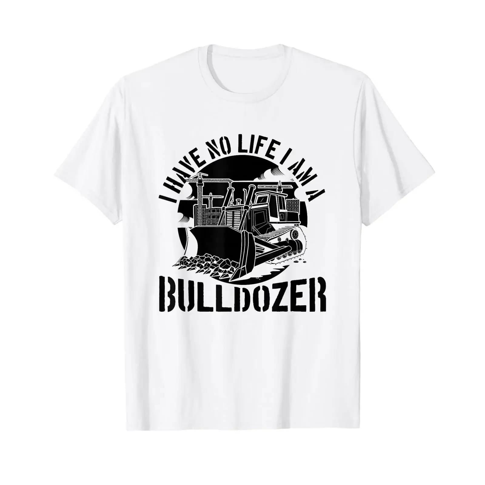 Bulldozer Construction Worker Site Tracked Vehicle T Shirt vintage Washed Soft Unisex fashion Slightly Breathable homme