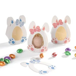 10Pcs 2024 Easter Gift Box Cute Rabbit Eggs Candy Snack DIY Packaging Boxes Happy Easter Decoration Party Favors Supplies