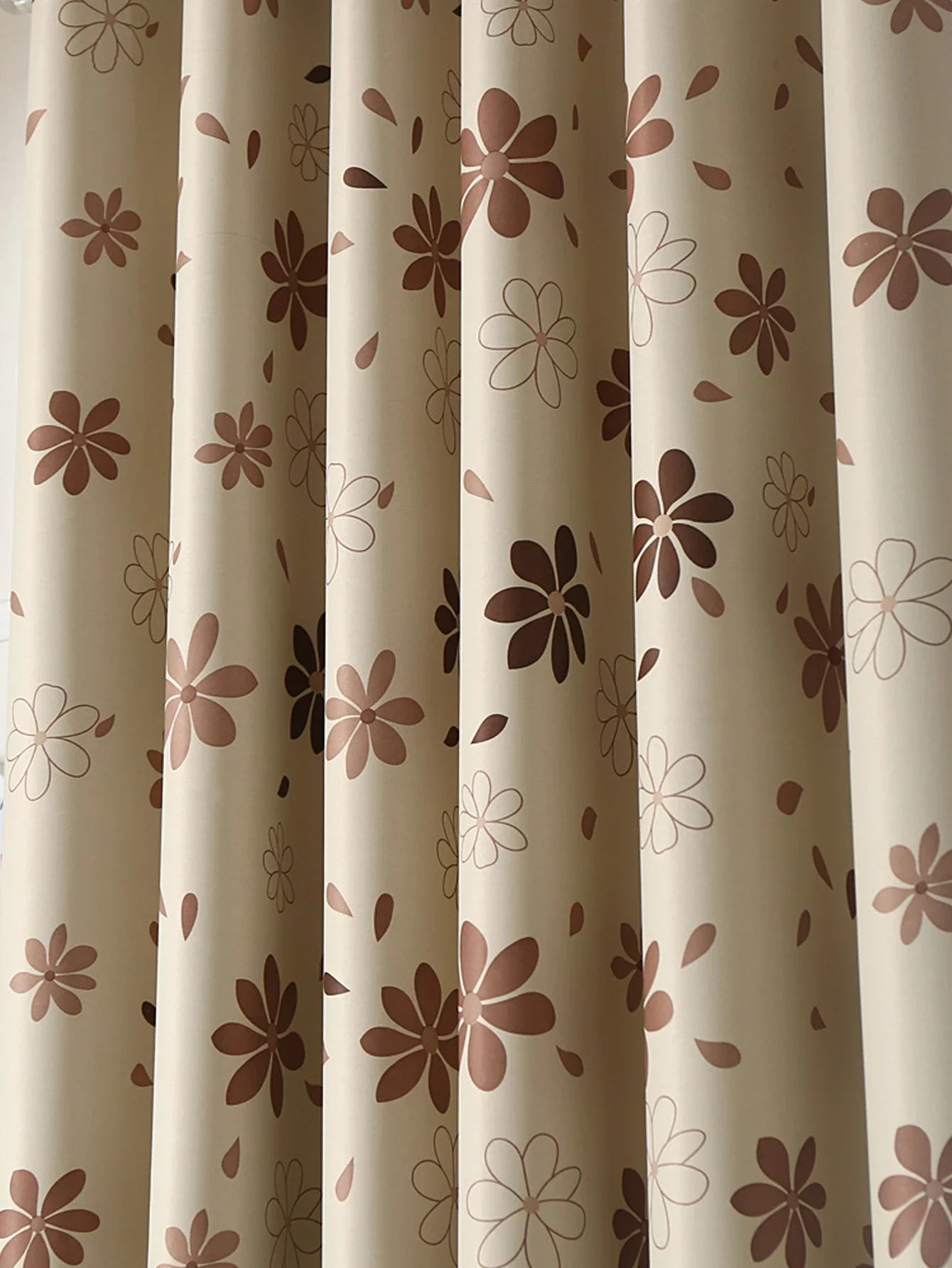 Rural Modern Seven Leaf Flower Sunshade Fabric, Living Room Bedroom Curtains, 1PC