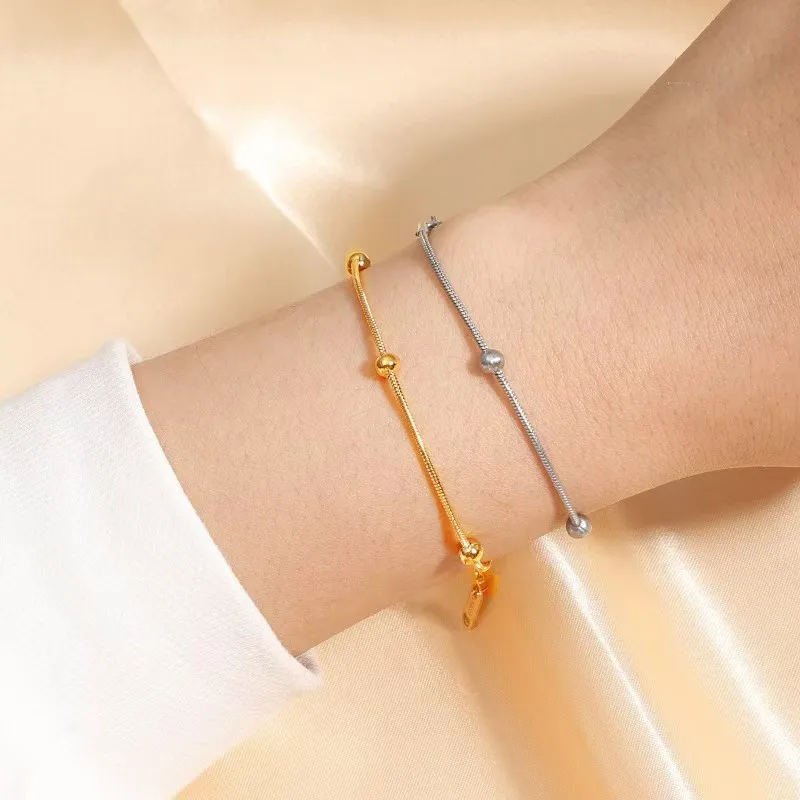 Stainless Steel Bracelets New Popular Snake bead Chain  Fashion Creative Simpler Bracelet For Women Jewelry Party Gifts