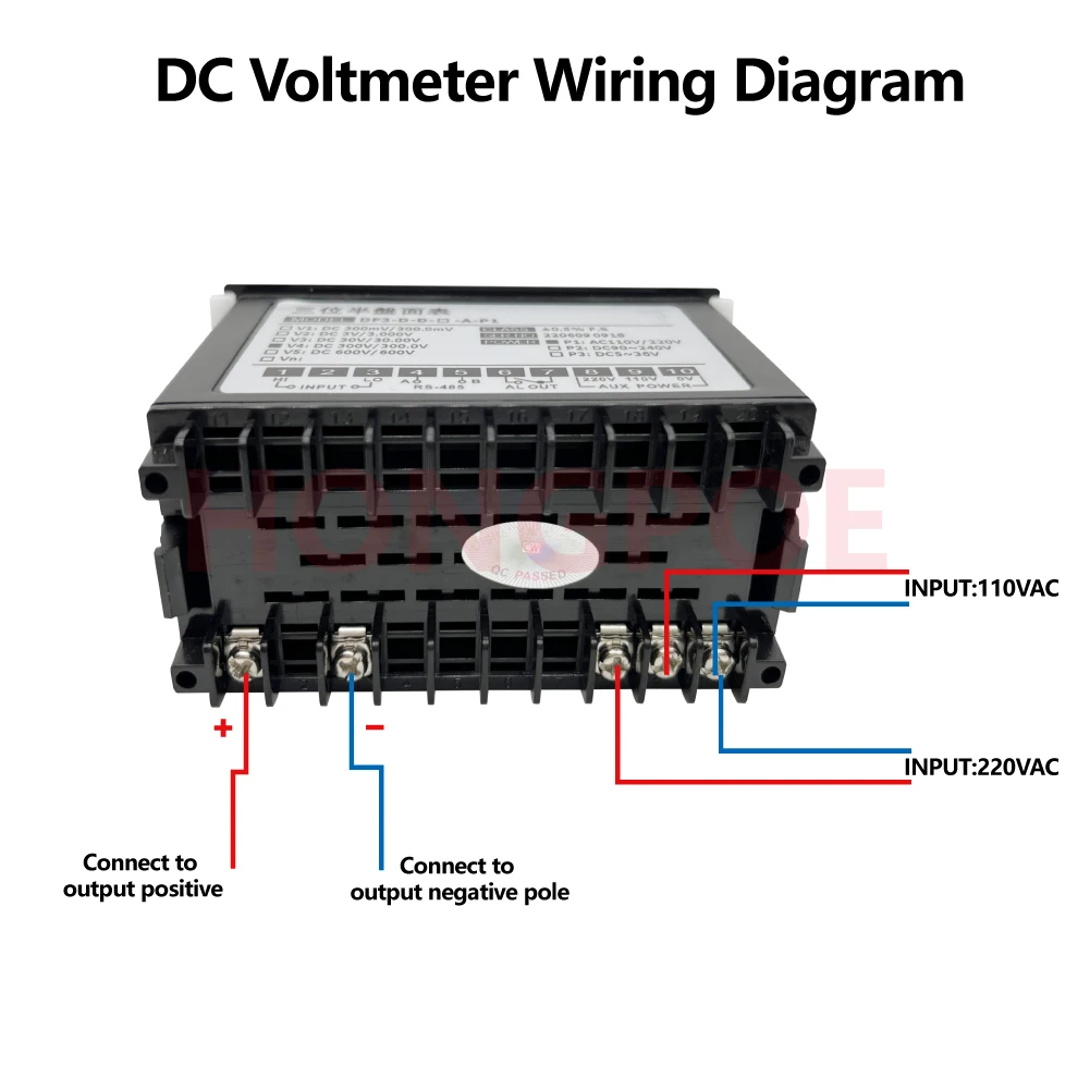 Imagem -02 - Digital Lcd Voltímetro e Amperímetro Detector de Energia de Energia Tensão dc Corrente 35 Dígitos 100a 200a 400a dc 5500v