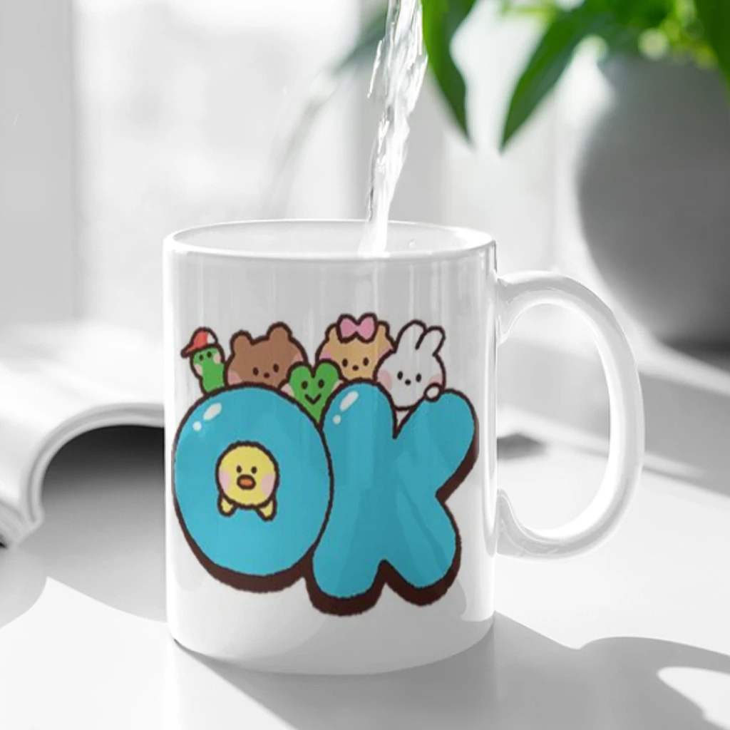 L-LINE Friends Free shipping Coffee Cups Ceramic cups creative cups and cute mugs Personalized Gift Cup For Tea