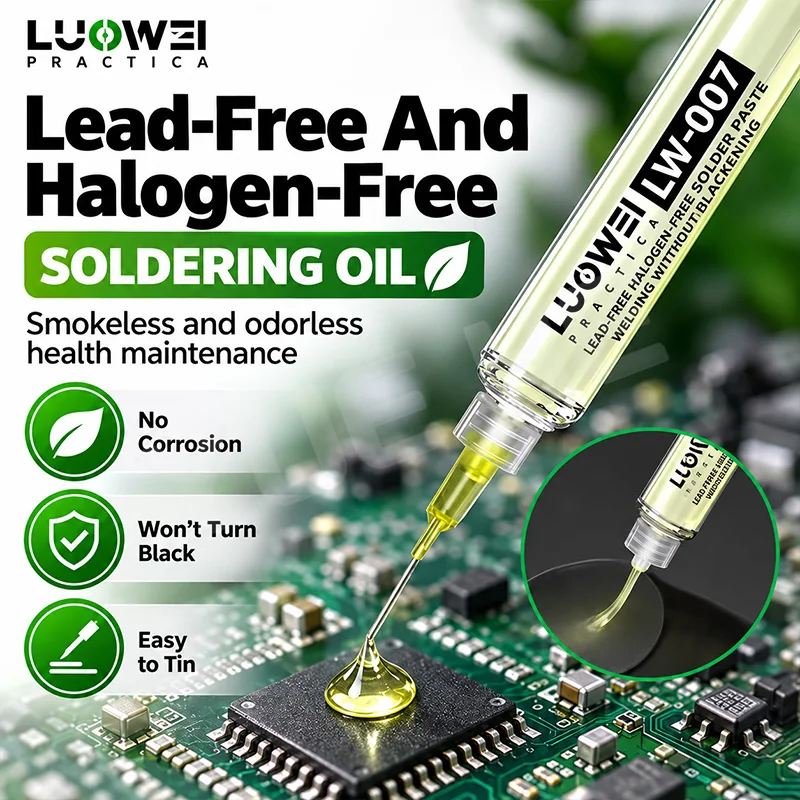 LUOWEI LW007 Lead Free Halogen Free Soldering Oil Syringe Solder Flux No Corrosion for PCB Chip Phone Repair Welding Tools
