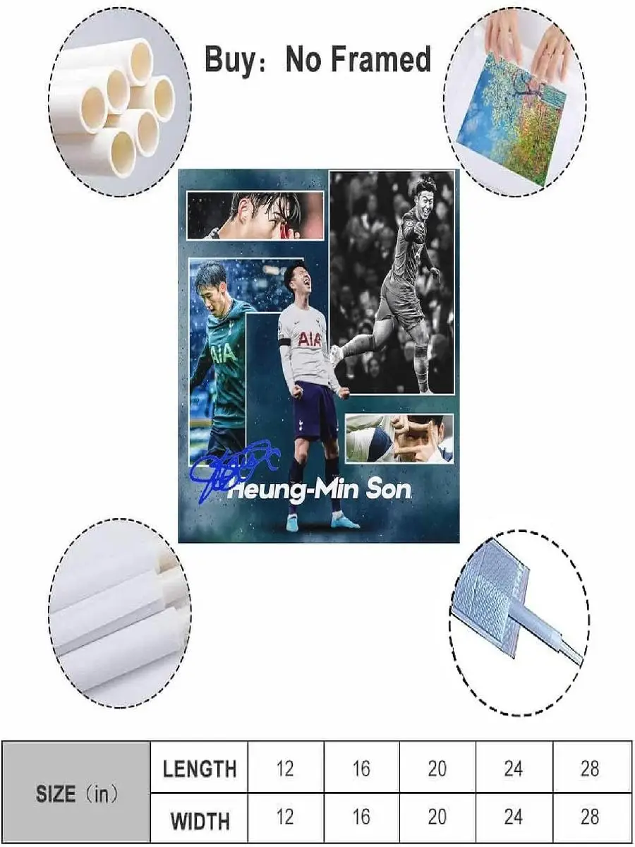 HeungMin Son Football Canvas Poster xinch  Wall Art Decor for Living Room  Bedroom