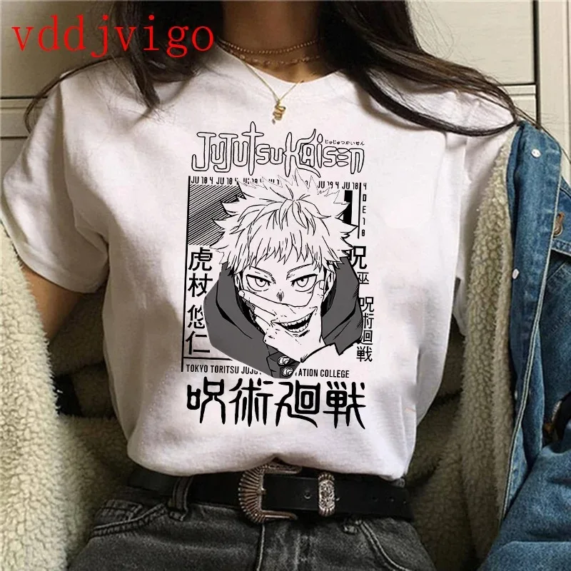 Tshirt Jujutsu Kaisen Gojo Satoru Yuji Itadori Summer T-shirt Streetwear Print Manga Cotton T Shirt TopJapanese Anime Clothes