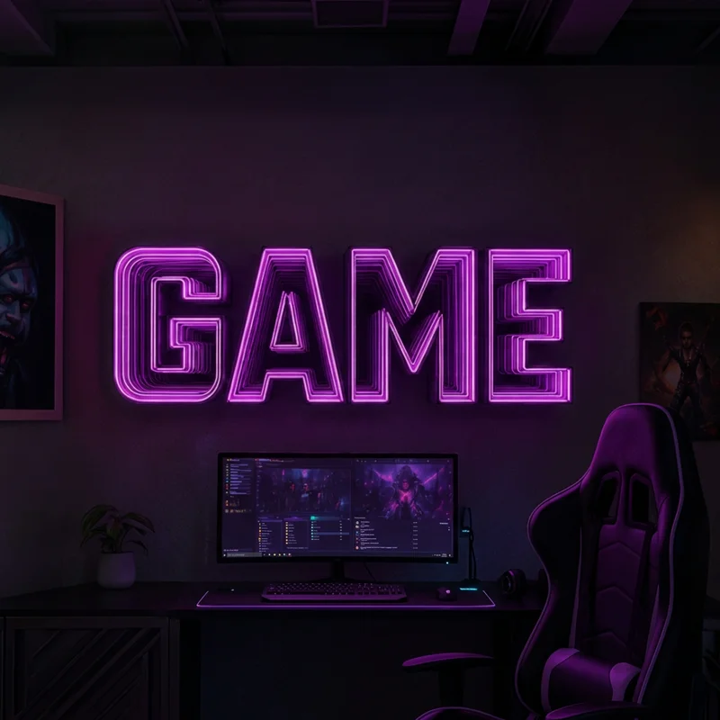 

Custom 3D Infinity Mirror Logo SignInfinity Mirror Letter Signs Neon Sign Led Illuminated Sign for Bar Shop KTV Game Room