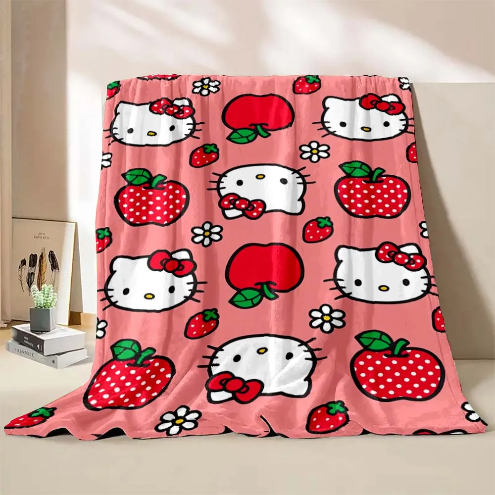 Hello Kitty Sanrio Blanket Soft Fluffy Cartooon Throw King Size Luxury Blanket Kid Boy Adult Sofa Bed Blanket Cover Throw Gift