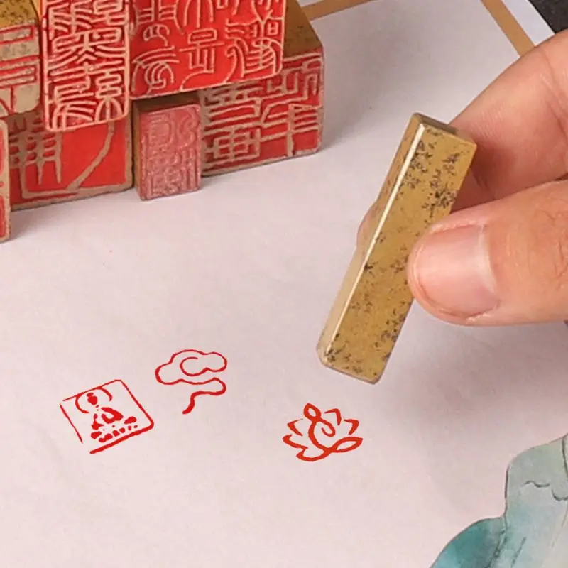 Stone Finished Stamp Seal Carving Square Seal Specialized Hard Pen Calligraphy Chinese Painting Ancient Style Engraving Seals